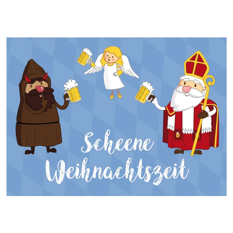 Weihnachts-Grußkarte "Scheene Weihnachtszeit"