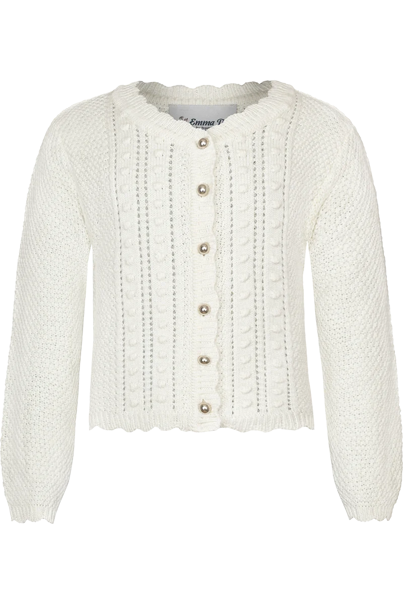 Kinder Trachten-Strickjacke mit Baumwolle - creme