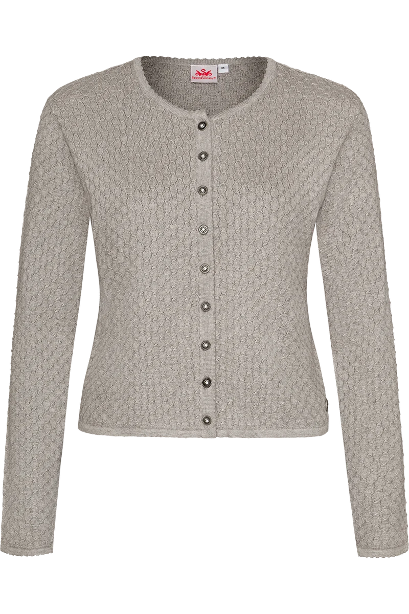 Dirndljacke kurz mit Wabenmuster - silber