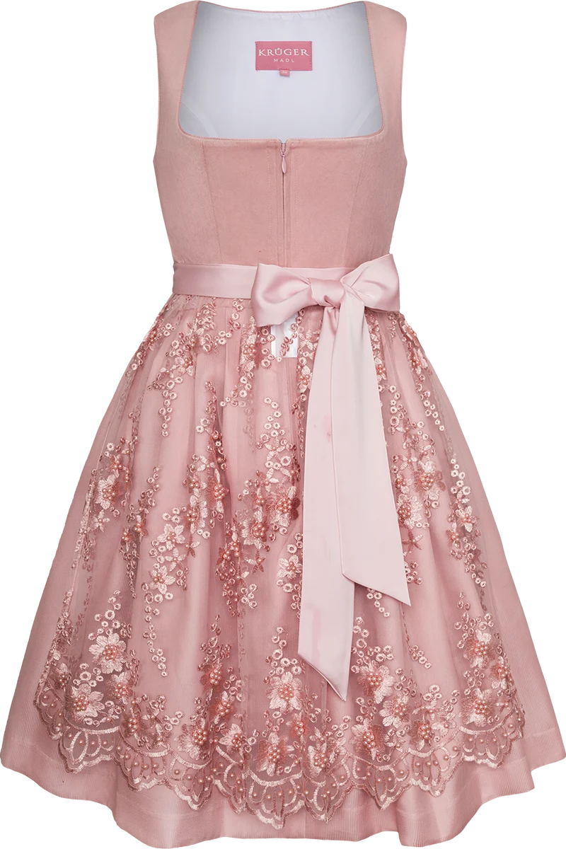 Mini-Samtdirndl mit Perlenschürze