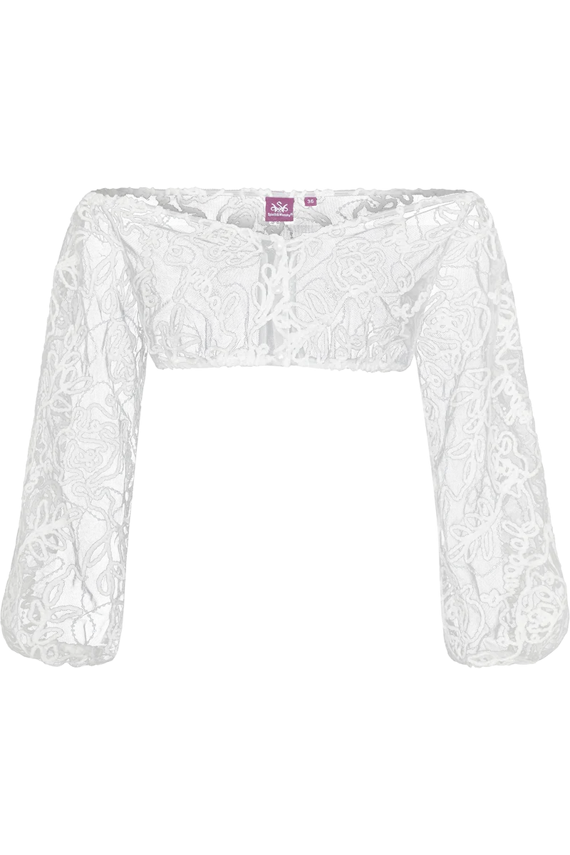 Carmen-Dirndlbluse mit erhabener Spitze