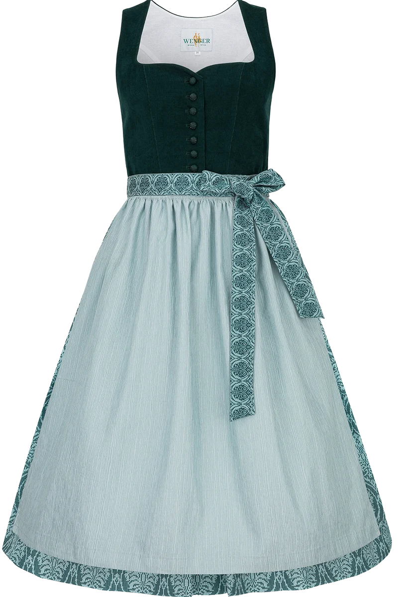 Midi-Corddirndl mit Herzausschnitt