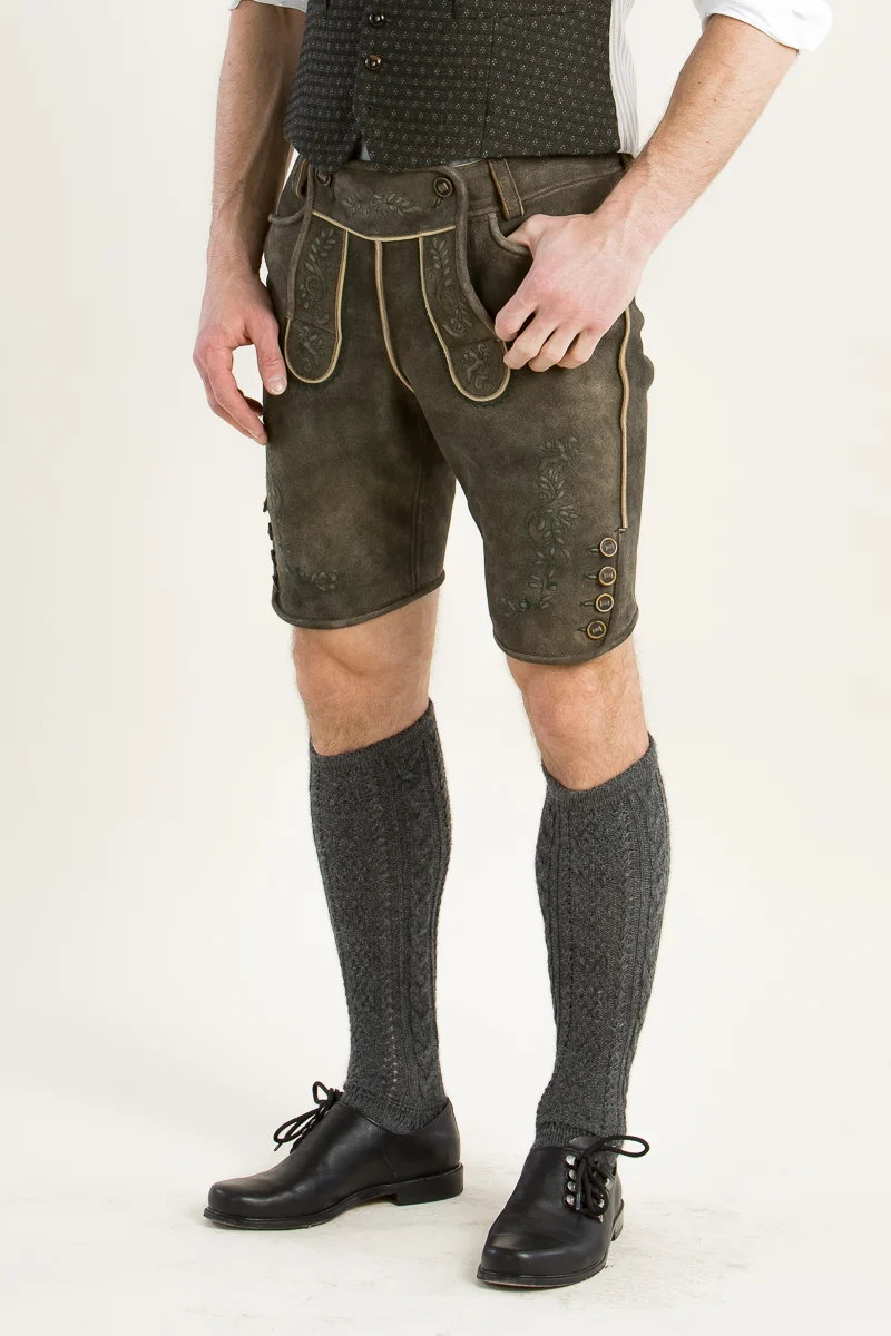 Kurze Ledergott Lederhose Leo antikbraun