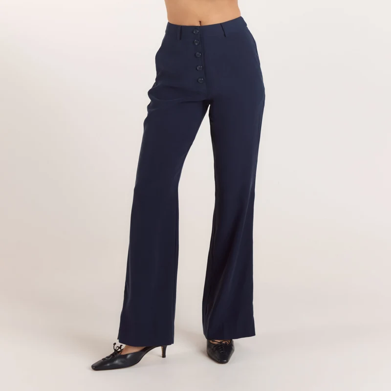 Gerade Hose im 90s-Style - Marineblau