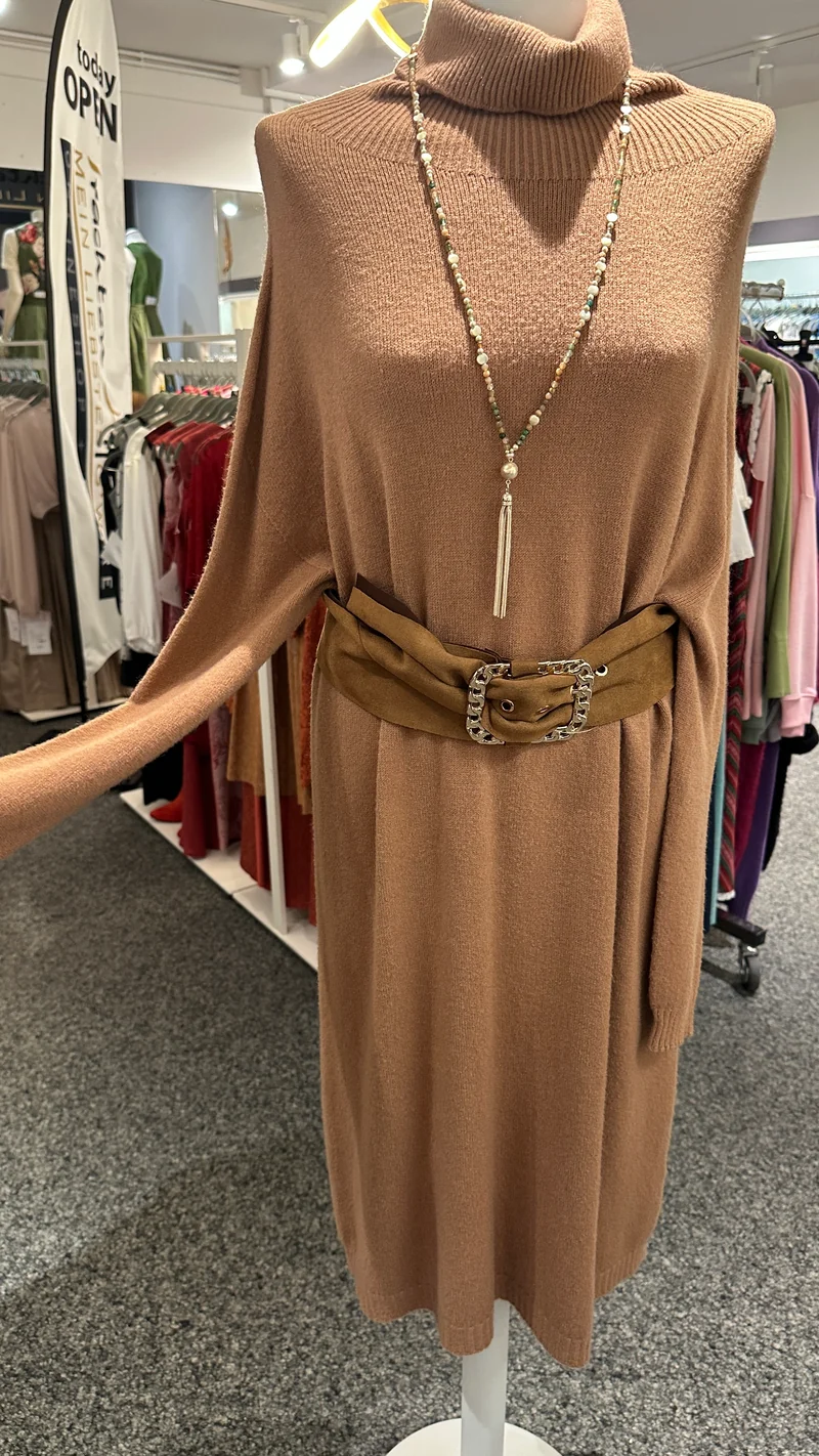 Kleid Strick V Milano beige