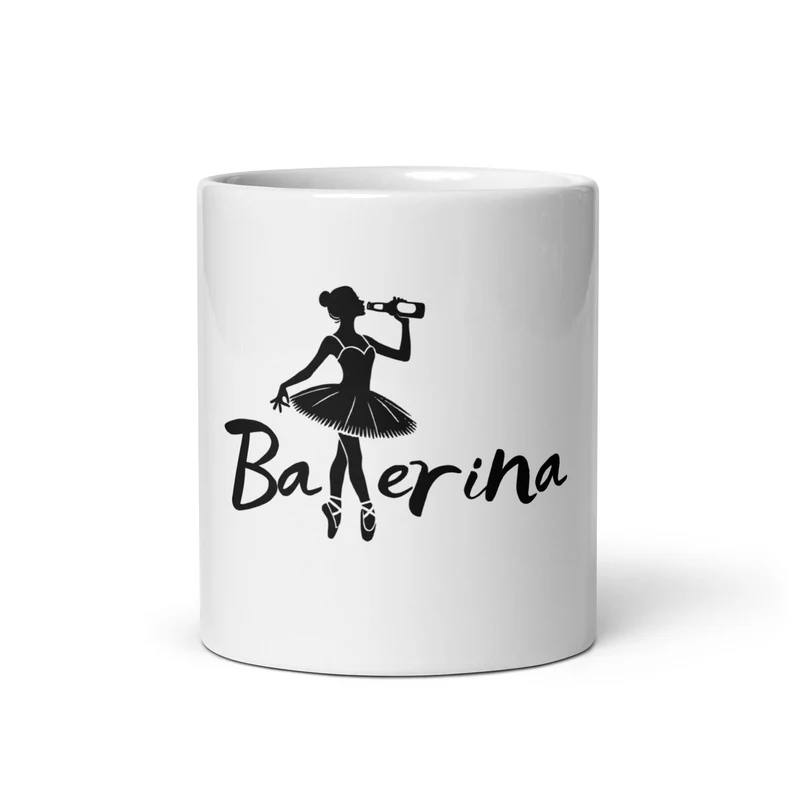 Weiße, glänzende Tasse "Ballerina"