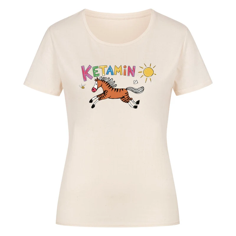 "Ketamin" Kinderzeichnung Party Shirt Damen eng