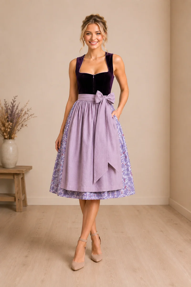 Dirndl Liga Di Bavaria Samt Beere 70cm