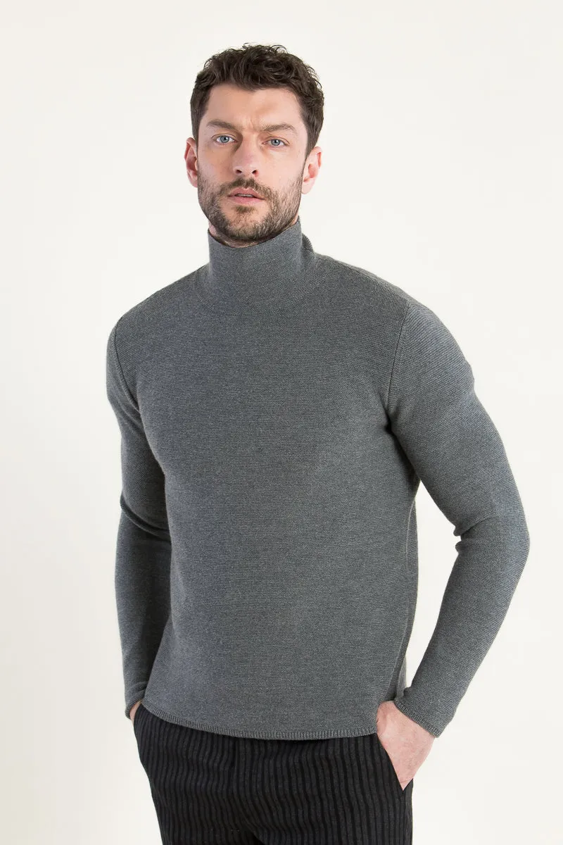 Gottseidank Rollkragenpulli Conrad zinngrau