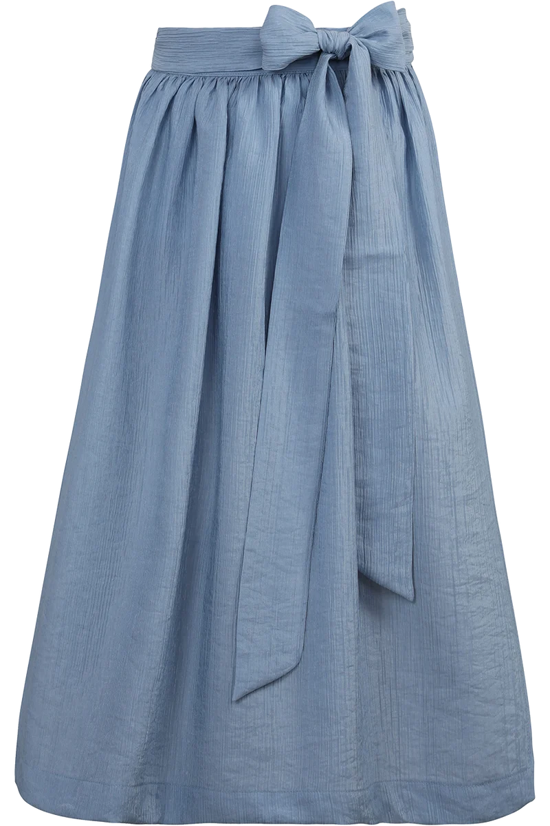 Dirndlschürze Midi 75 cm in Crinkle-Optik - himmelblau