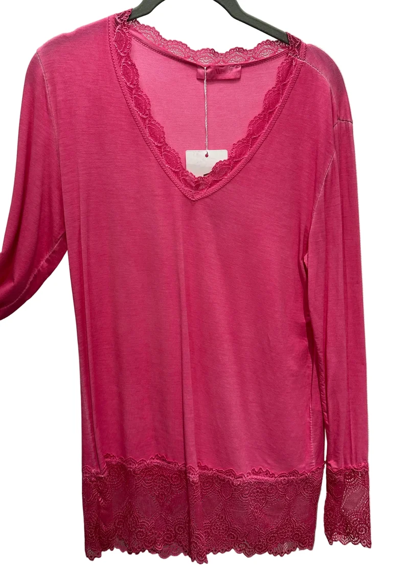 Shirt V Milano pink