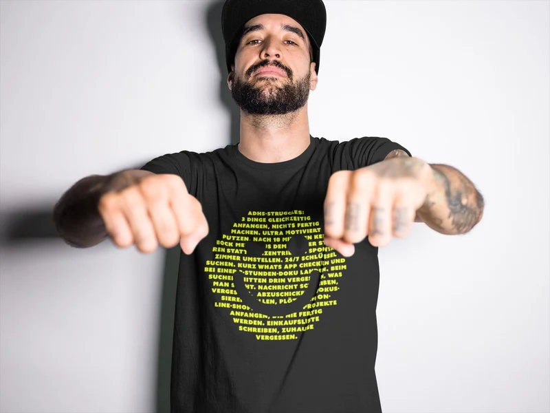 ADHS Struggles Smiley T-Shirt xs - 4xl (Doubleprint)