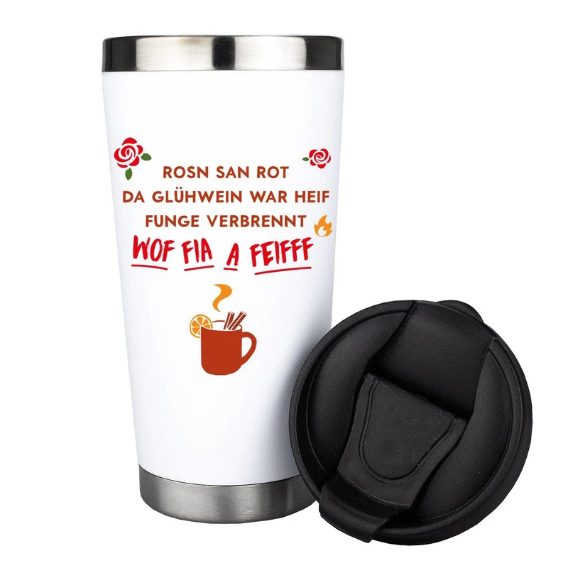 Thermo-Becher "Glühwein is heif..."