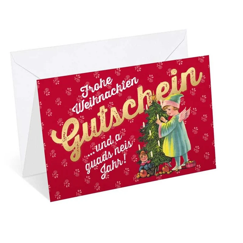Weihnachtskarte "Gutschein" - ohne Text - mit Text