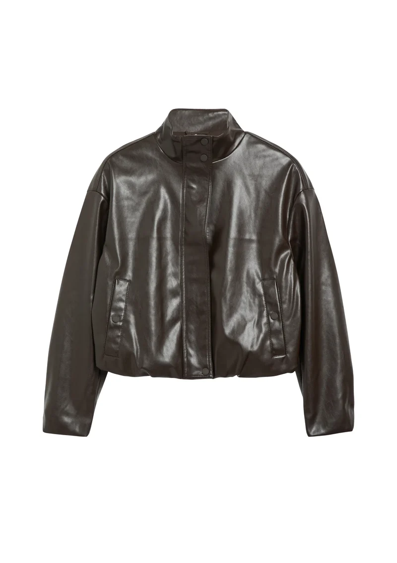 Kunstlederjacke mit Stehkragen