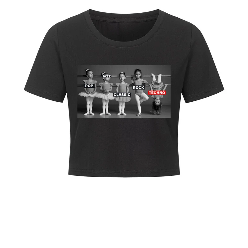 "Techno vs. den Rest" Ladies Cropped Tee