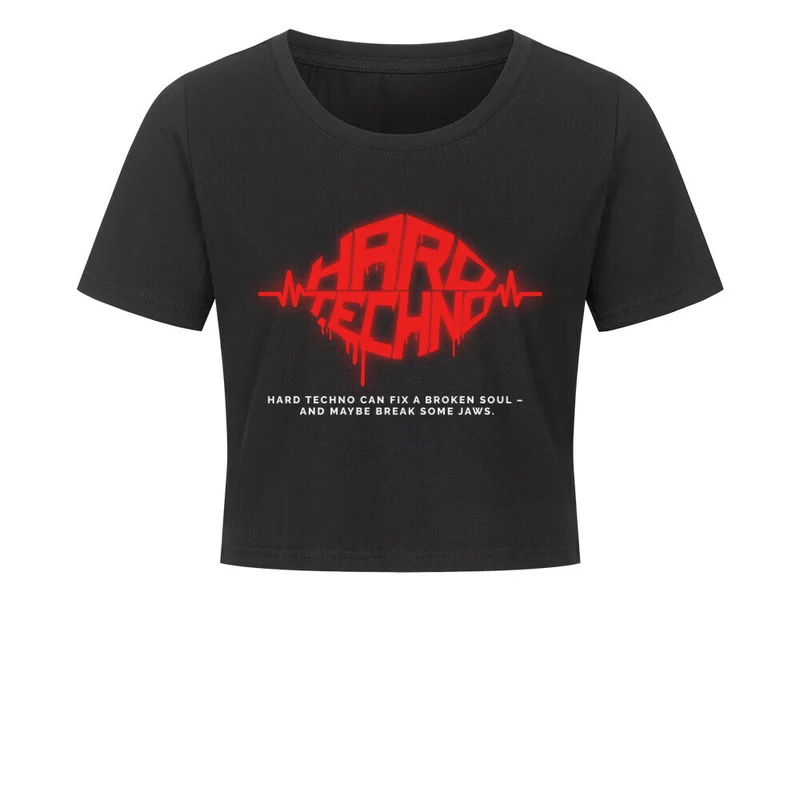 "Hard Techno" Ladies Cropped Tee