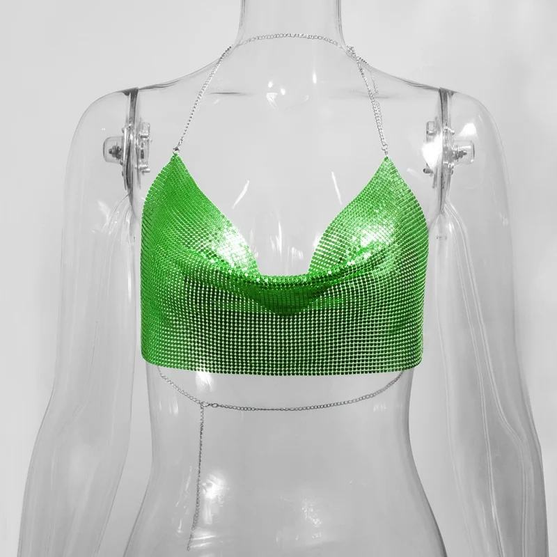 Sexy Metall Metallic Crop Top