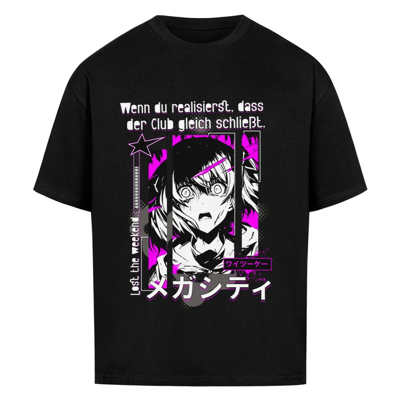 "Techno Anime" Oversized Statement Shirt