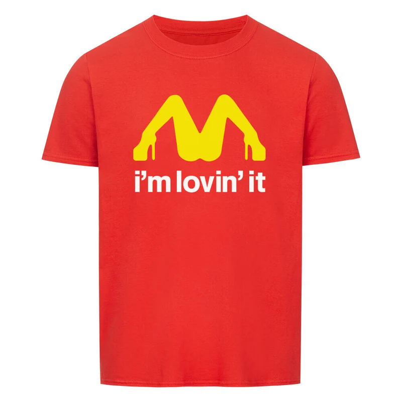 "I´m lovin´it" Lustiges Party Shirt (Frontprint)