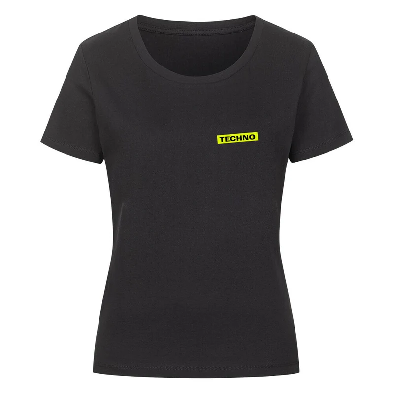 "Techno" T-Shirt Damen eng (Doubleprint)