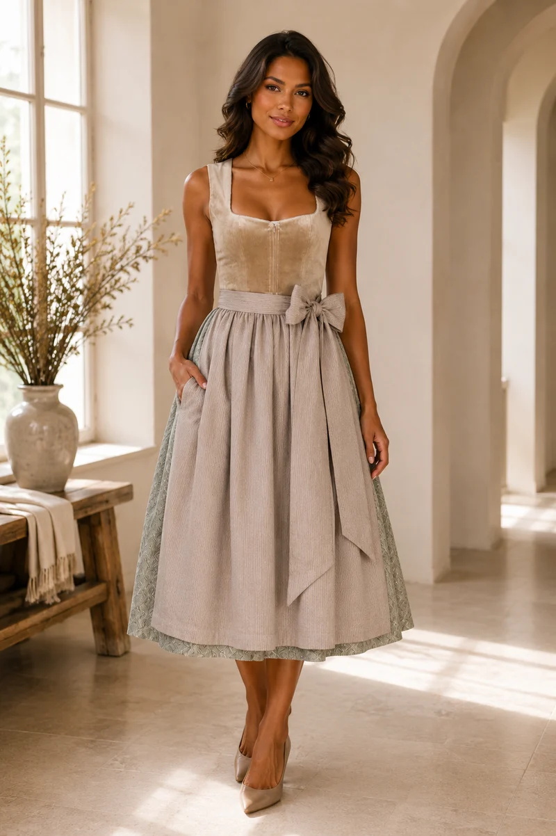 Dirndl Liga Di Bavaria Samt Creme 70cm