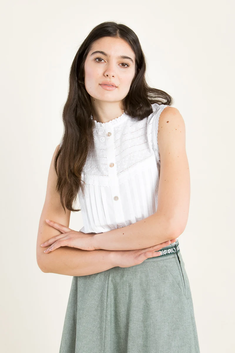 Felicitas Trachtenbluse Bibione weiß