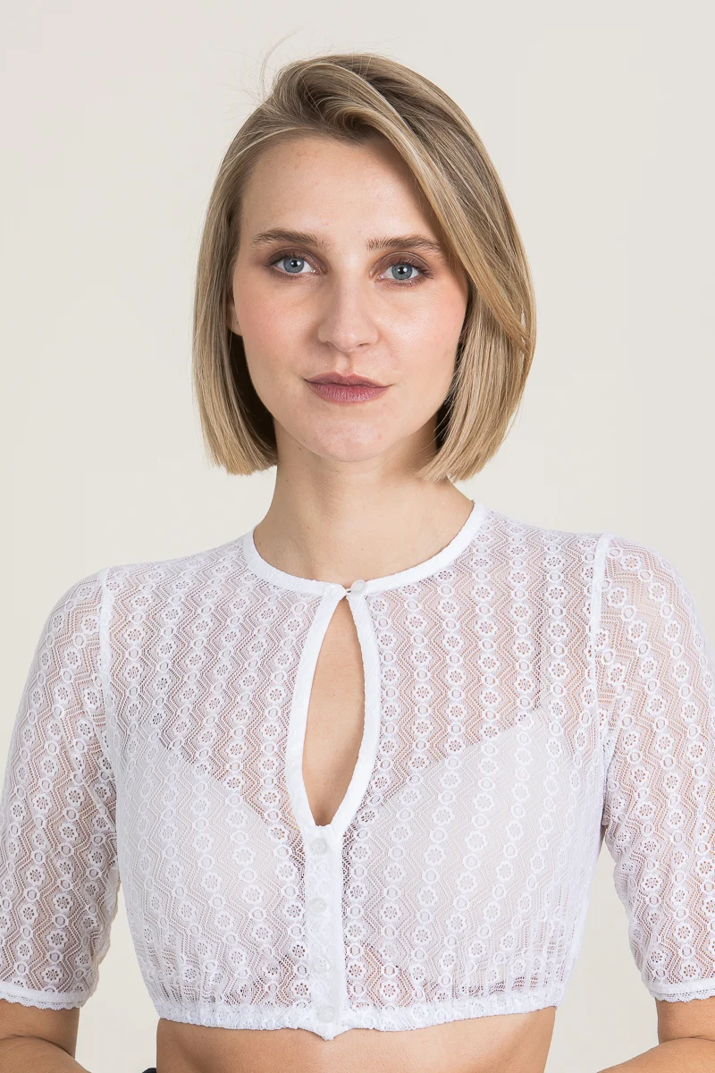 Hammerschmid Dirndlbluse Dunja Spitze weiß
