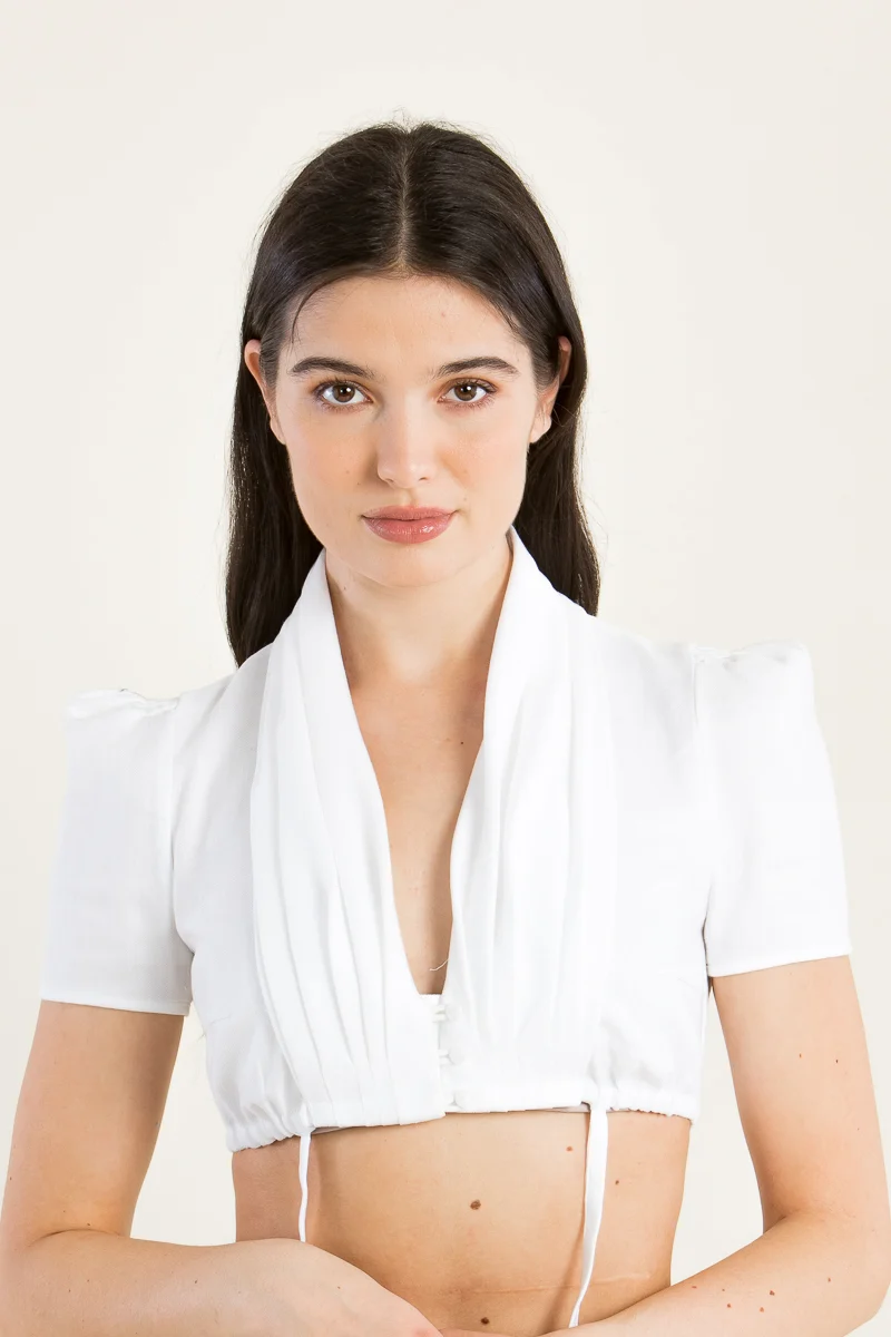 Gottseidank Dirndlbluse Adriana Wasserfallkragen