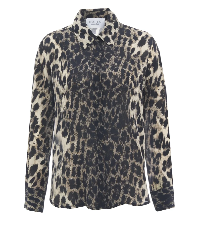 Blusa con stampa animalier