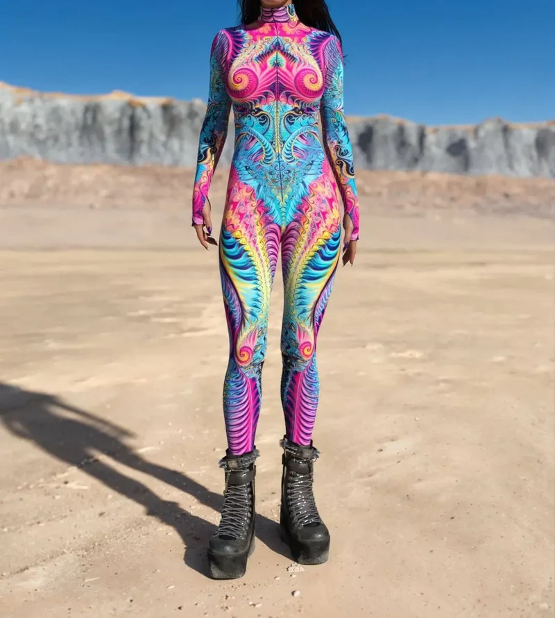 Psychedelischer Festival Catsuit