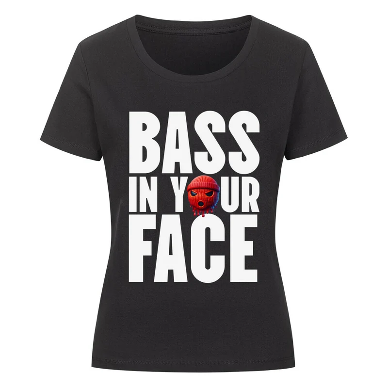 Bass in your Face | enges Techno Shirt Damen (Frontprint)