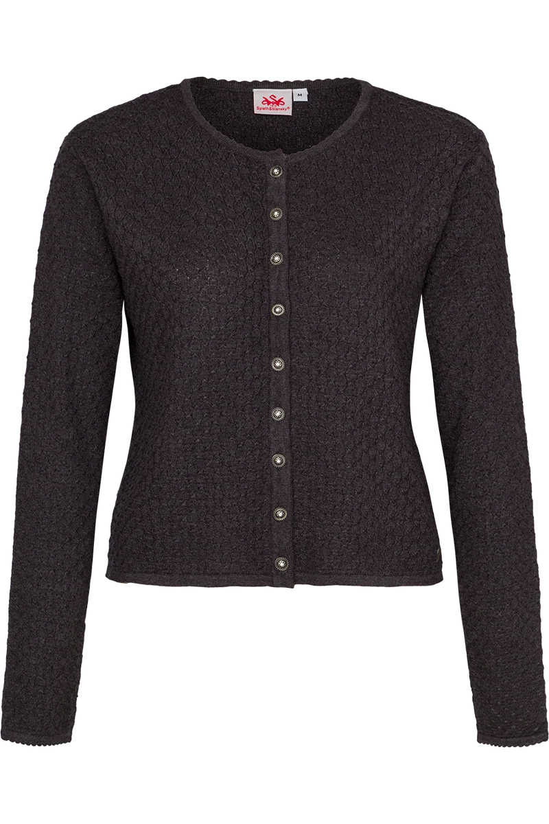 Dirndljacke kurz mit Wabenmuster - anthrazit