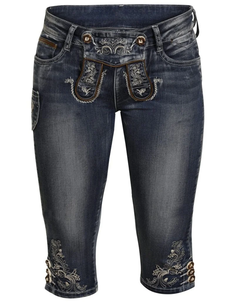 Women's Denim Lederhosen - Capri