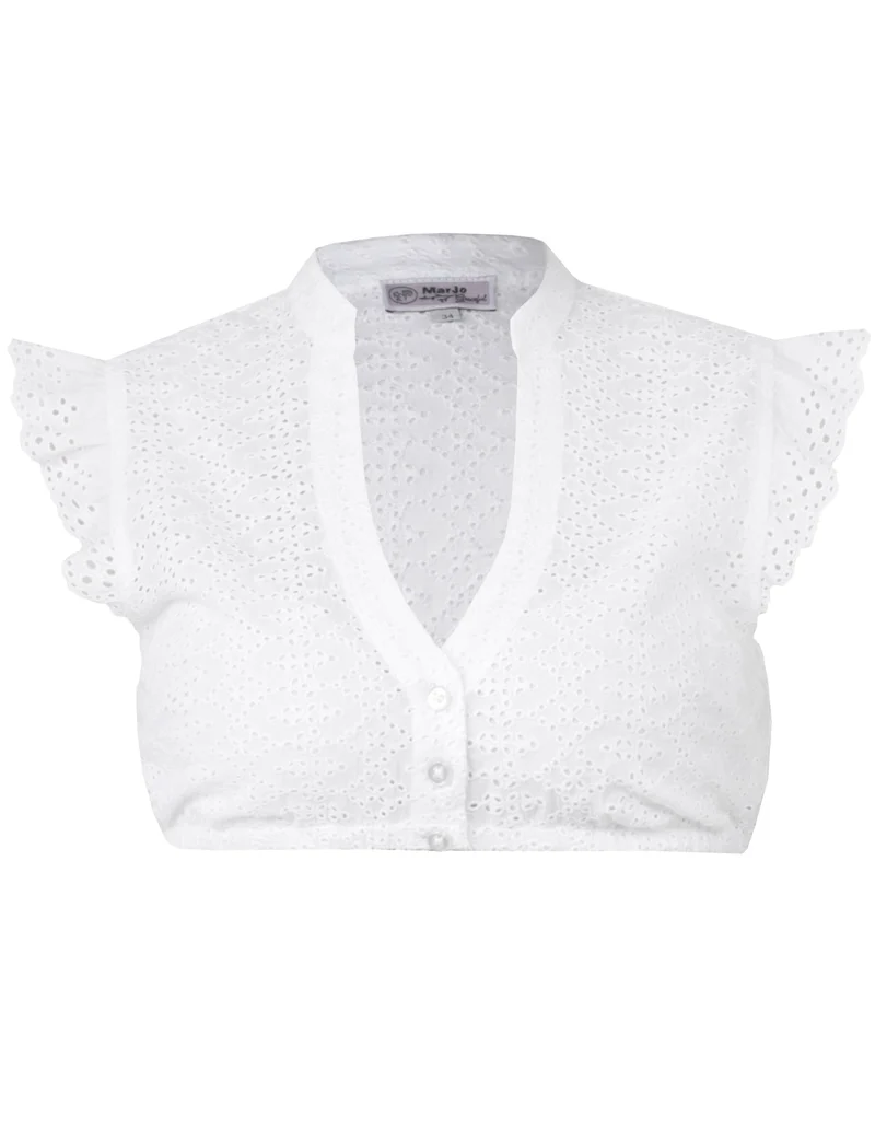 Flutter Sleeve V-Neck Dirndl Blouse