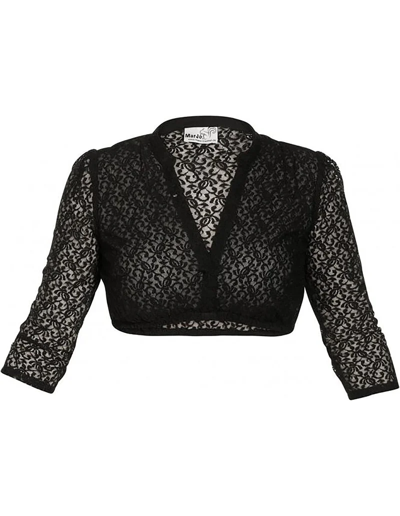 Black Lace V-Neck Dirndl Blouse