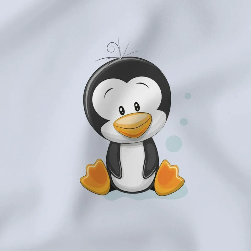 Baumwollpanel süßer Pinguin Blau | 38x38 cm