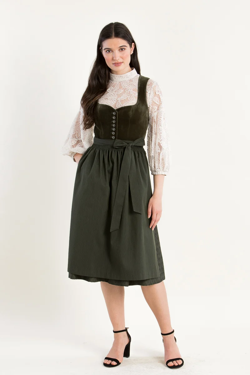 Wenger Samtdirndl Lore oliv