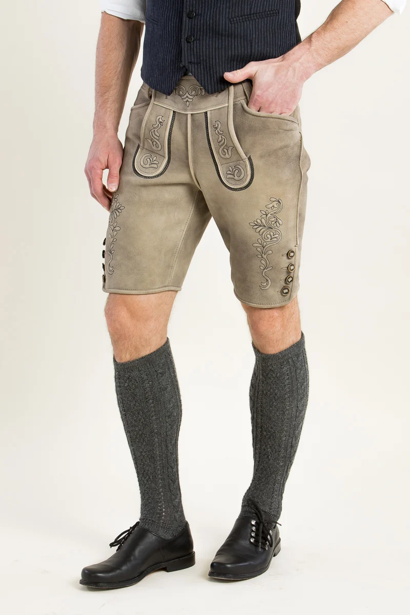 Kurze Ledergott Lederhose Ralf grau