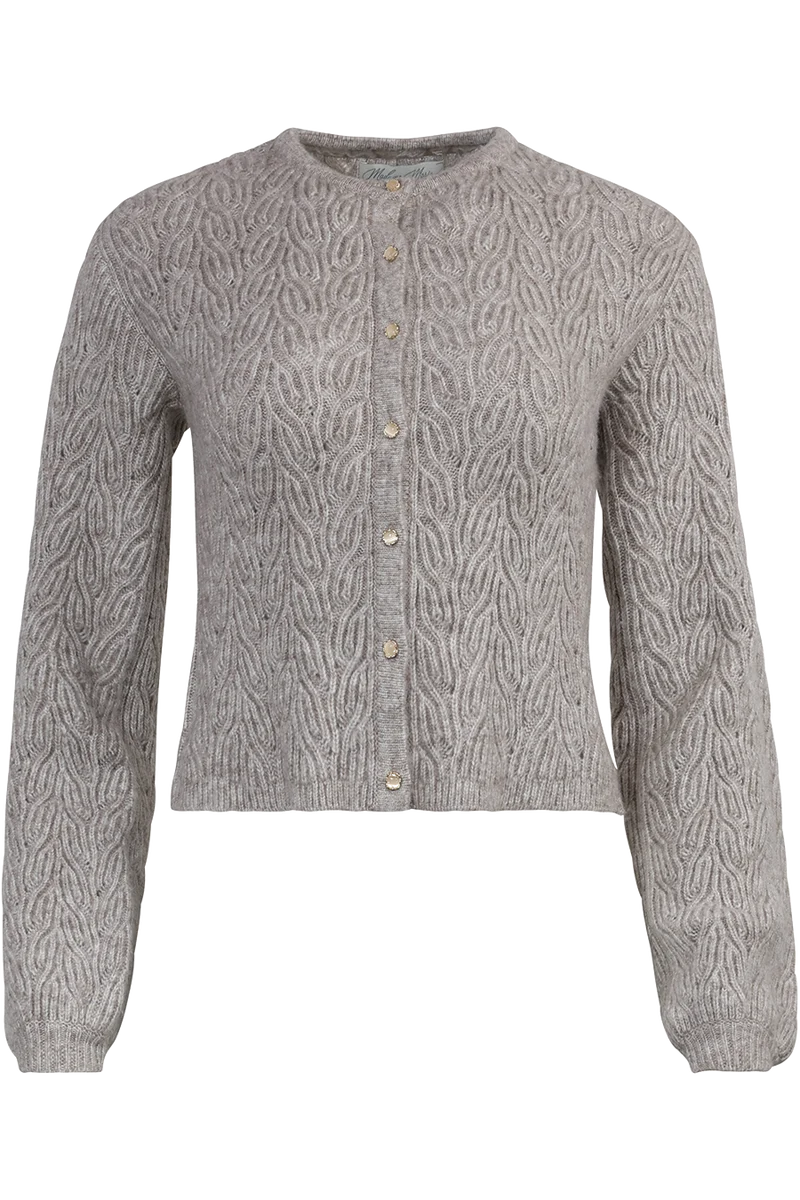 Damen Dirndljacke mit erhabenem Strickmuster - beige melange