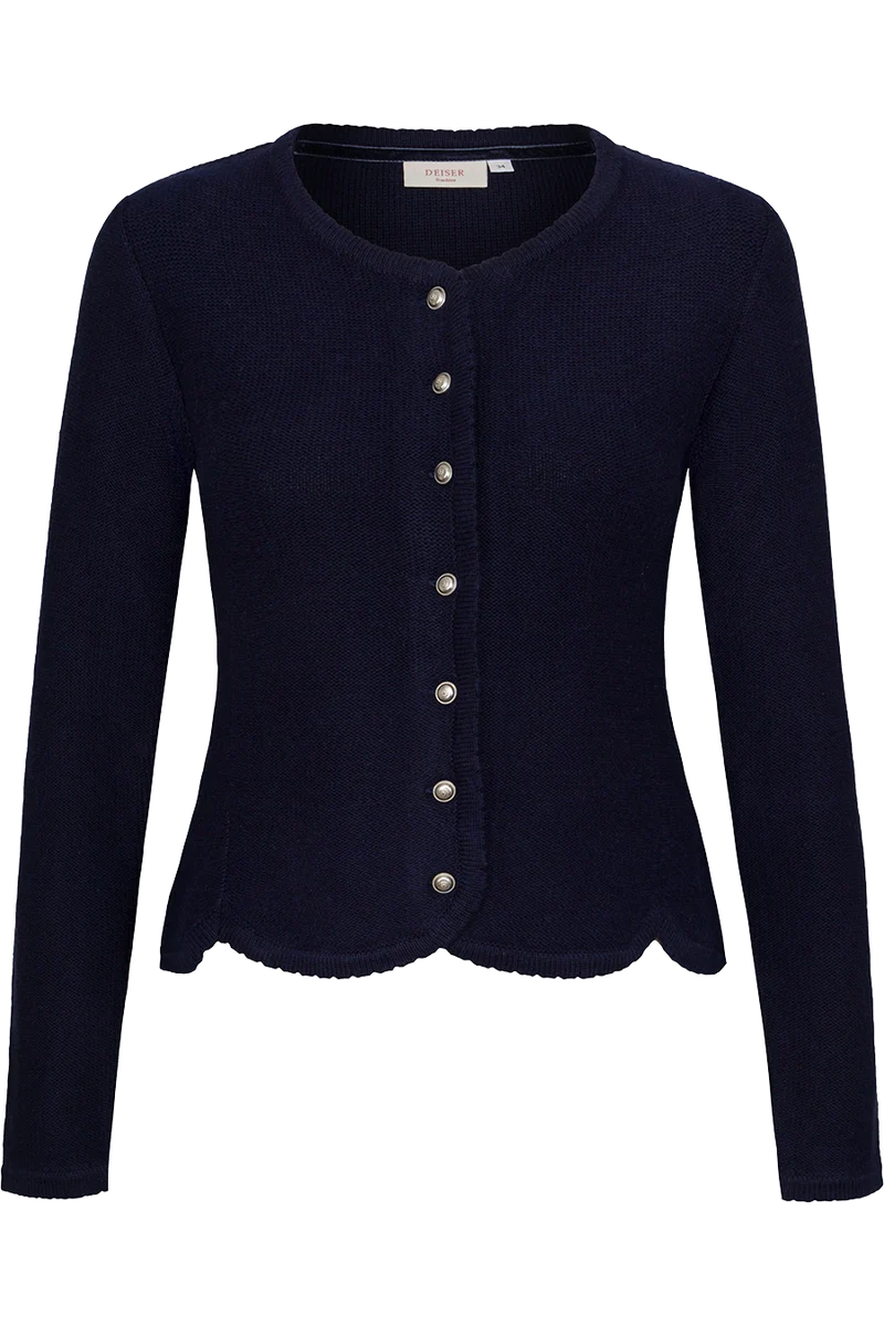 Damen Dirndljacke Strickjacke tailliert - marine