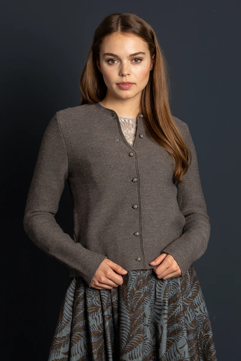 Gottseidank Strickjacke taupe Aloisia horn