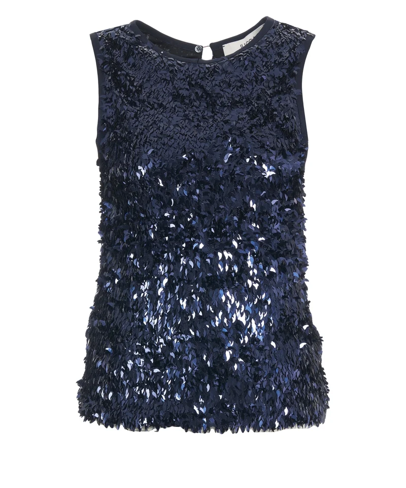 Top con applicazione di paillettes