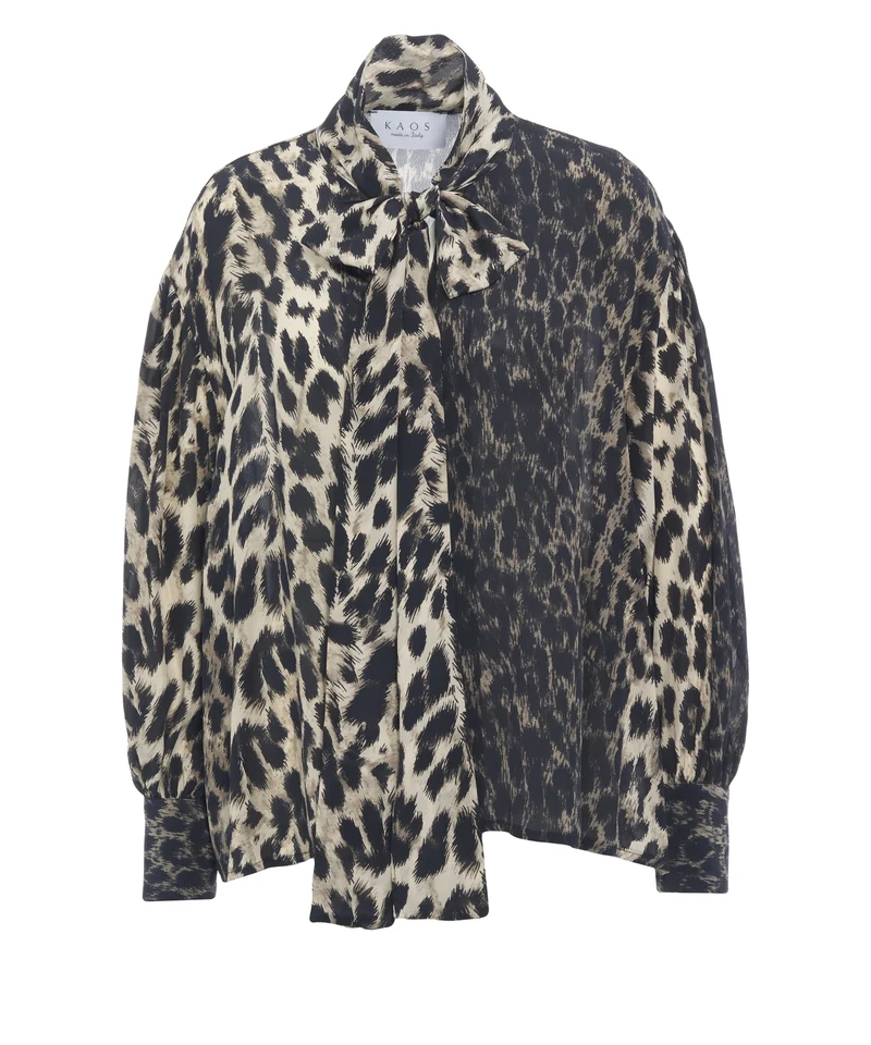 Blusa con collo a sciarpa