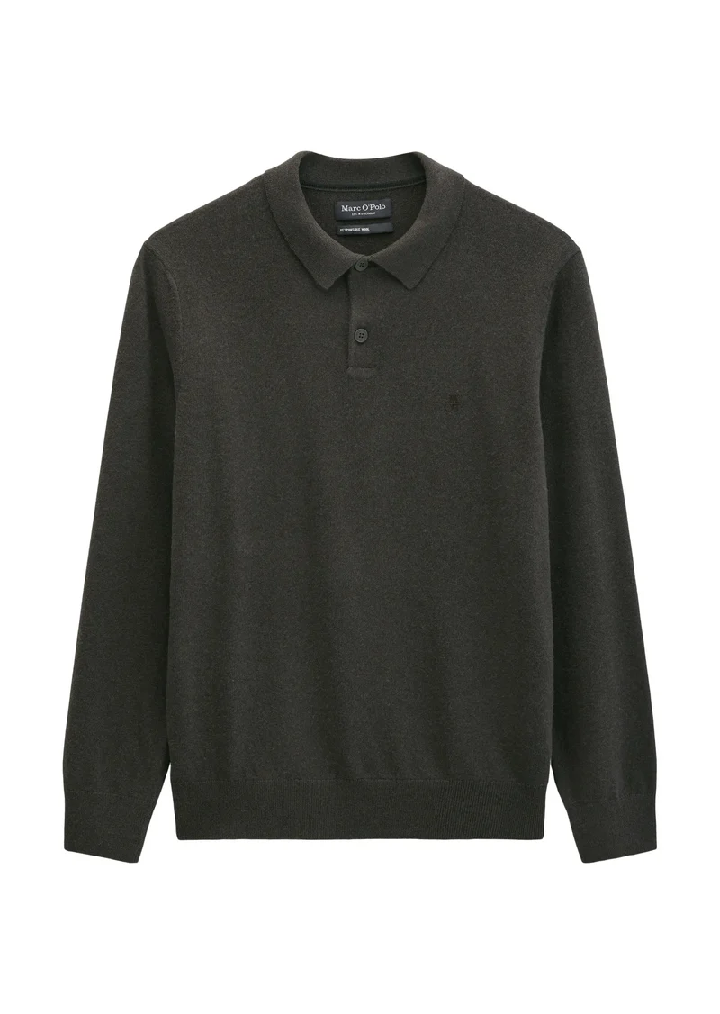 Strick-Poloshirt aus Schurwoll-Mix