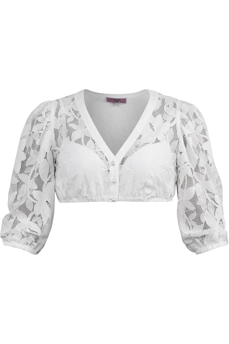 Dirndlbluse mit weiten Puffärmeln