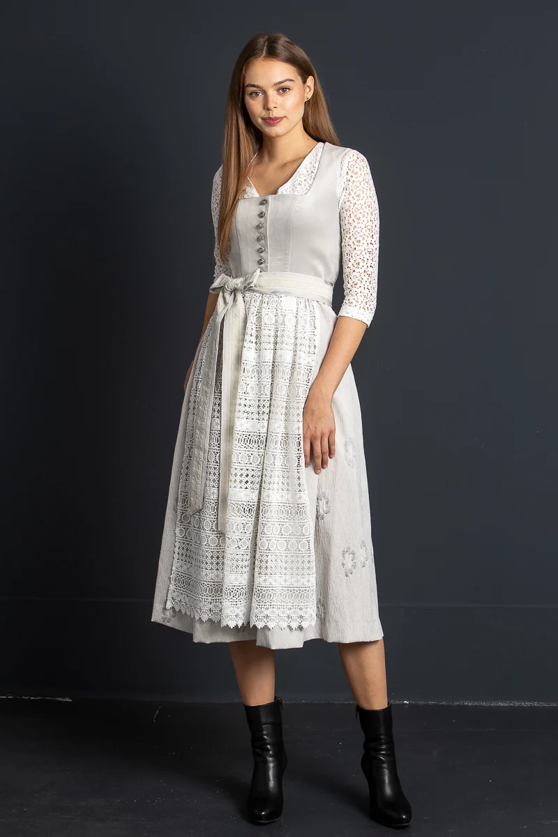 Almliebe Dirndl Bussi Baby grau