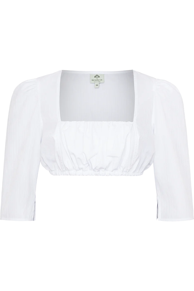 Dirndlbluse aus Baumwolle gestreift