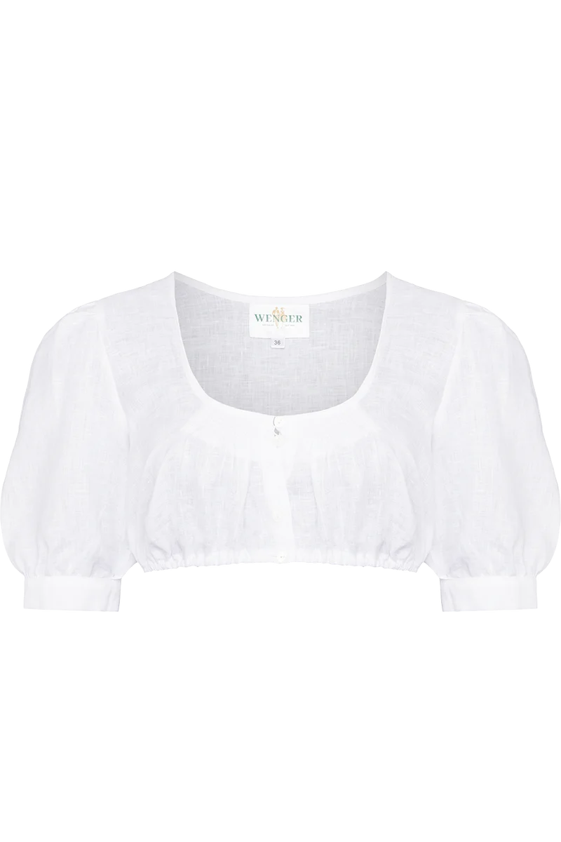 Leinen-Dirndlbluse mit Puffärmel