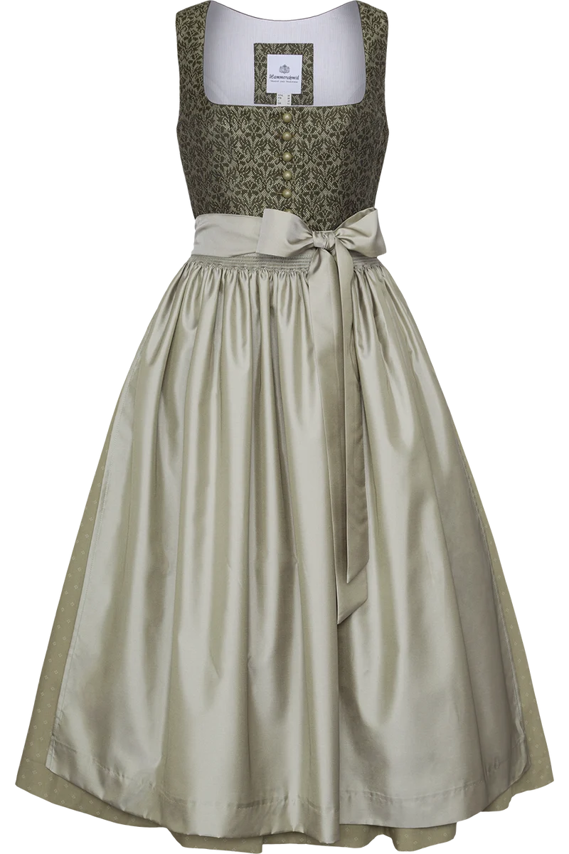Langes Dirndl mit Jacquardmieder und Baumwollrock